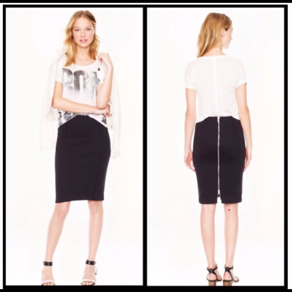 J. Crew Black Sweatshirt Knit Pencil Skirt